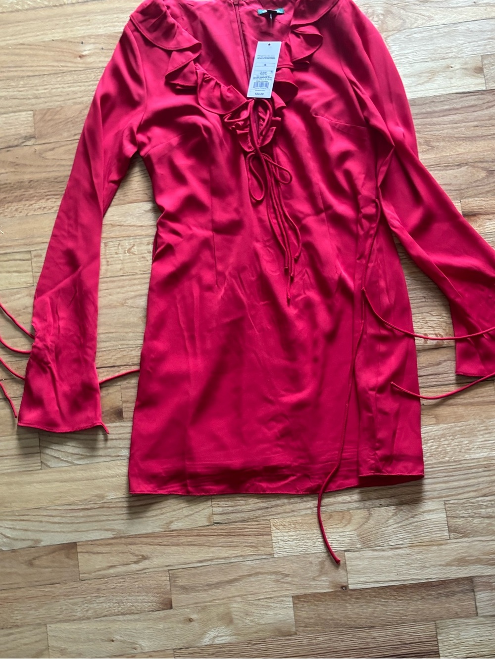 wild fable Red Ruffle-Trim Mini Dress
